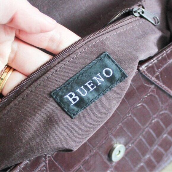 Vintage Bueno Brown Leather Crossbody Bag with Removable Strap Chocolate Brown - Picture 7 of 7